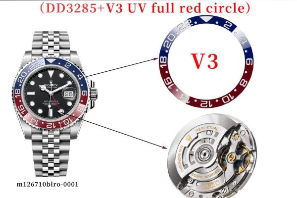 DD3285 movement and bezel identification reference sheet