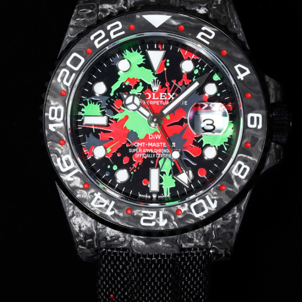 VS Factory Rolex GMT-Master II “DiW Carbon Splatter” Forged Carbon Fiber (Custom Edition) — front product view