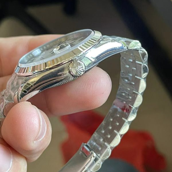 VS Factory Rolex Datejust 36mm White Roman Dial (126234) — detail view 5