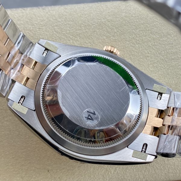 VS Factory Rolex Datejust 36mm Two-Tone Rose Gold Rosé Dial with Diamond Roman Makes (126231) — detail view 7