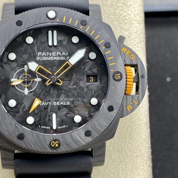 VS Factory Panerai Submersible “Navy SEALs” Carbotech 44mm PAM01324 — front product view
