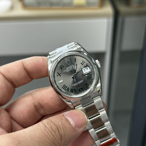 VS Factory Rolex Datejust 36mm “Wimbledon” Dial Smooth Bezel Oyster Bracelet (126200) — detail view 2