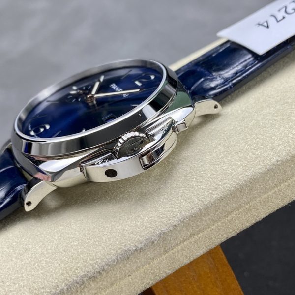VS Factory Panerai Luminor Due 38mm Blue Dial Blue Leather Strap (PAM01273) — detail view 4