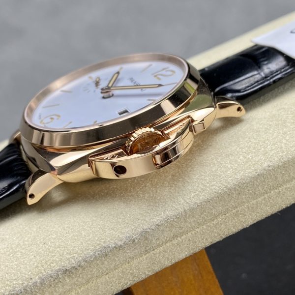 VS Factory Panerai Luminor Due 42mm White Dial Rose Gold Plated Smooth Bezel (PAM01336) — detail view 4