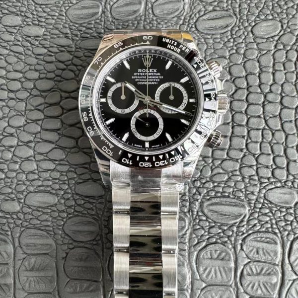 VS Factory Rolex Cosmograph Daytona Black Dial Black Ceramic Bezel (126500LN) — detail view 5