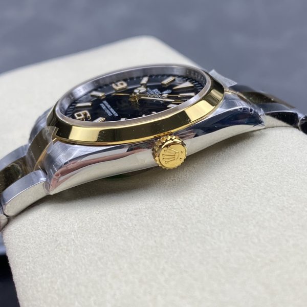 VS Factory Rolex Explorer 36mm Two-Tone Yellow Gold Black “3-6-9” Dial Smooth Bezel Oyster Bracelet… — detail view 5