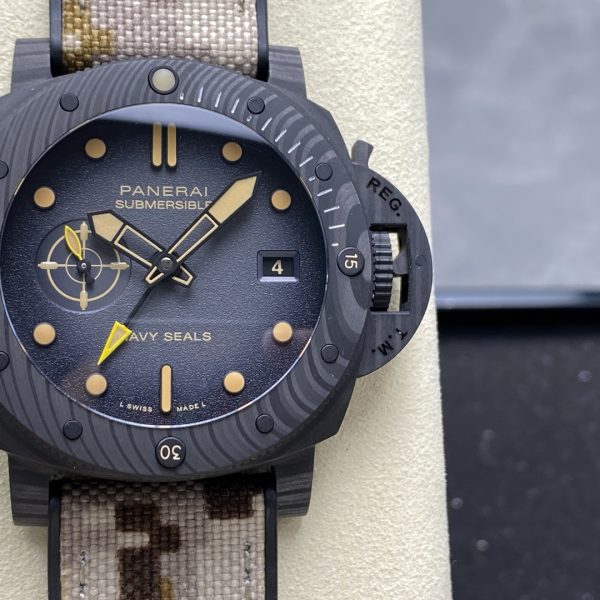 VS Factory Panerai Submersible GMT Navy SEALs Carbotech 44mm PAM01513 – DDP.900/GMT — front product view