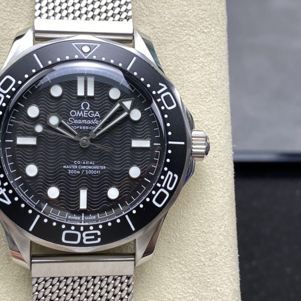 VS Factory Omega Seamaster Diver 300M 42mm “No Time To Die” 007 Edition Titanium Mesh Bracelet… — front product view