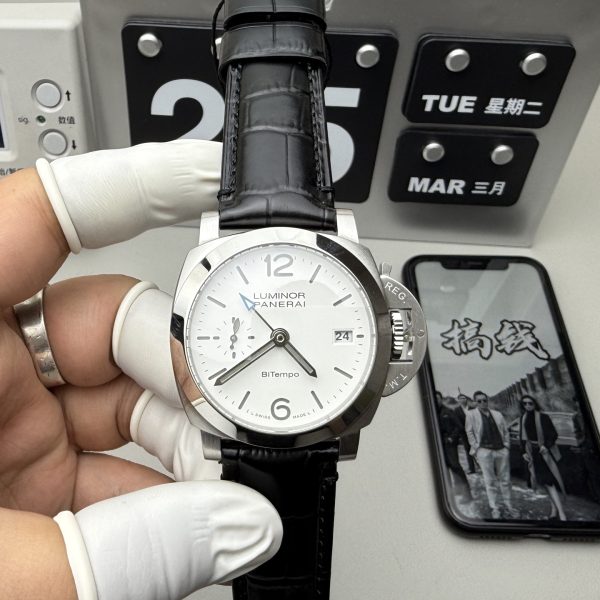 VS Factory Panerai Luminor BiTempo 44mm White Dial PAM01367 — front product view