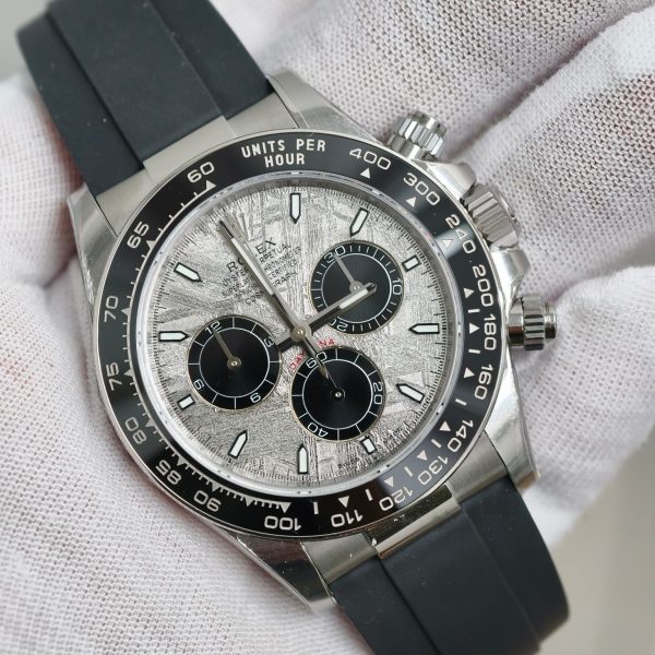 VS Factory Rolex Daytona 40mm White Gold Meteorite Dial Rubber Strap (126519LN) — detail view 2