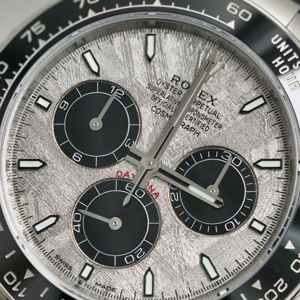 VS Factory Rolex Daytona 40mm White Gold Meteorite Dial Rubber Strap (126519LN) — detail view 3