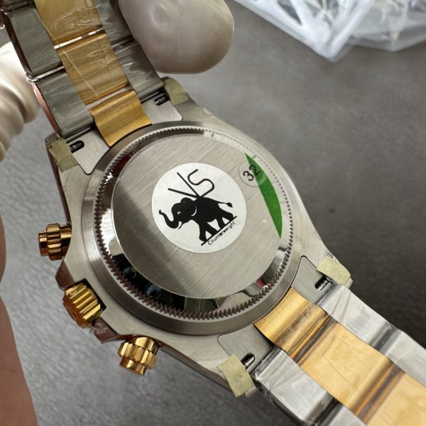 VS Factory Rolex Cosmograph Daytona Two-Tone Yellow Gold White Dial (126503) — detail view 9