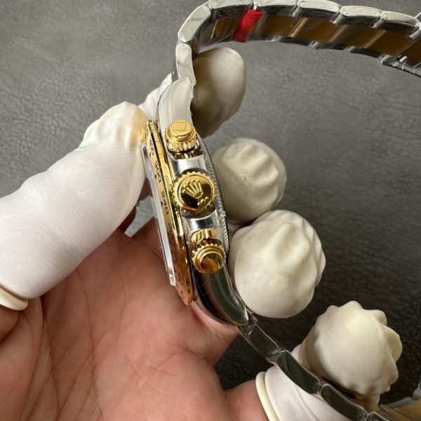 VS Factory Rolex Cosmograph Daytona Two-Tone Yellow Gold White Dial (126503) — detail view 10