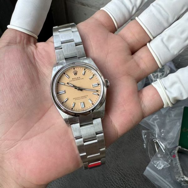 VS Factory Rolex Oyster Perpetual 36mm Candy Pink Lacquer Dial Smooth Bezel Oyster Bracelet (126000) — detail view 4