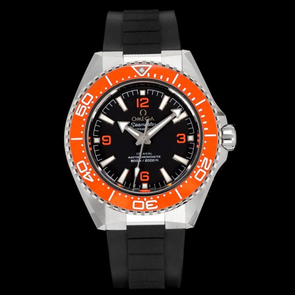 VS Factory Omega Seamaster Planet Ocean 600M Black Dial”Orange Ceramic Bezel Black Structured Rubber… — front product view