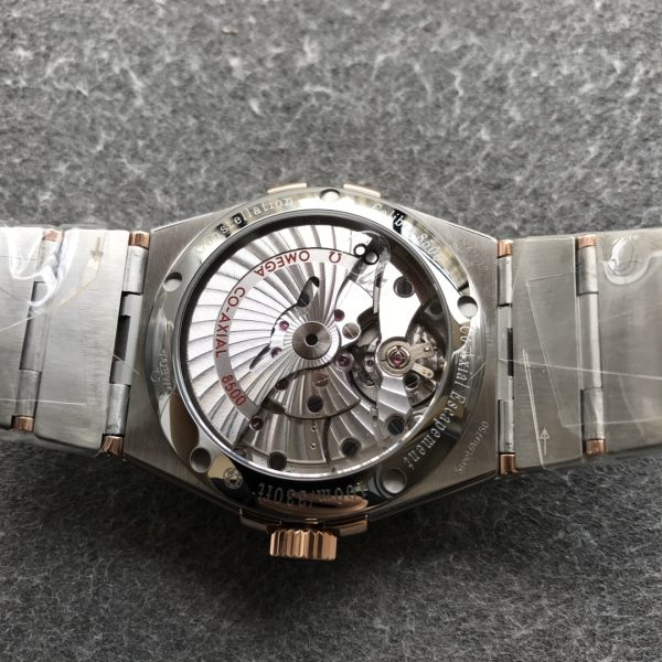 VS Factory Omega Constellation Co-Axial 38mm Two-Tone Blue Pattern Dial (123.20.38.21.03.001) — detail view 8