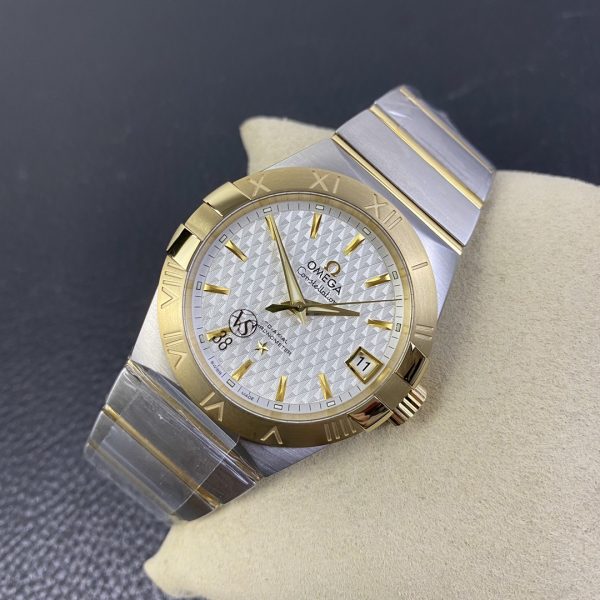 VS Factory Omega Constellation Co-Axial 35mm Two-Tone White Pattern Dial (123.20.35.20.02.006) — detail view 2