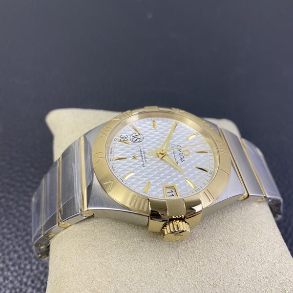 VS Factory Omega Constellation Co-Axial 35mm Two-Tone White Pattern Dial (123.20.35.20.02.006) — detail view 5