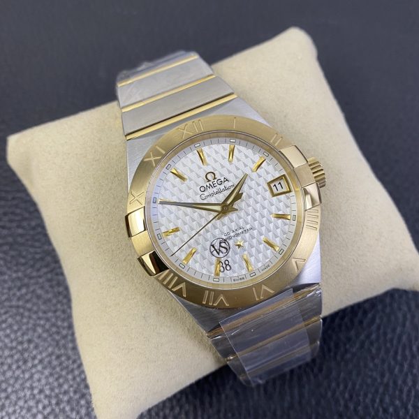 VS Factory Omega Constellation Co-Axial 35mm Two-Tone White Pattern Dial (123.20.35.20.02.006) — detail view 4