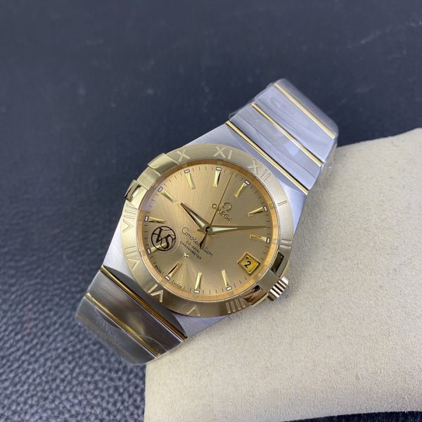 VS Factory Omega Constellation Co-Axial 38mm Two-Tone Champagne Dial (123.20.38.21.08.001) — detail view 4
