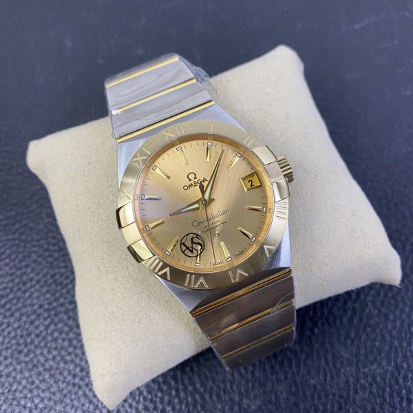 VS Factory Omega Constellation Co-Axial 38mm Two-Tone Champagne Dial (123.20.38.21.08.001) — detail view 2