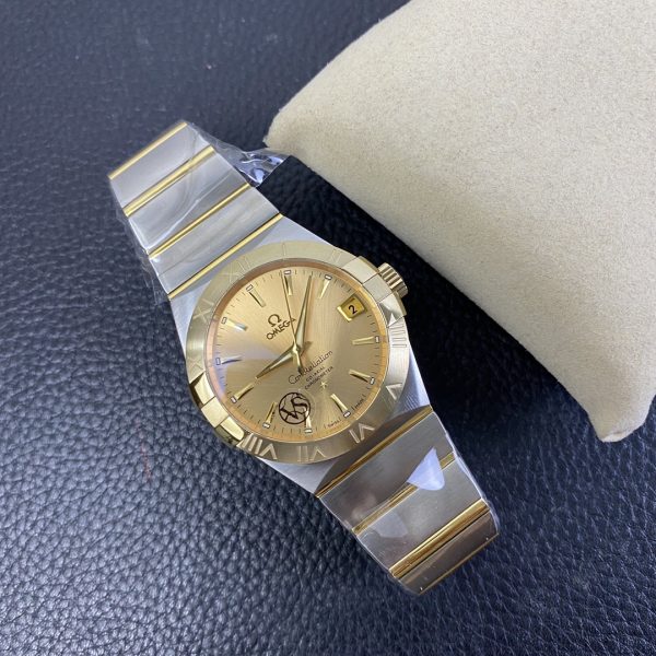 VS Factory Omega Constellation Co-Axial 38mm Two-Tone Champagne Dial (123.20.38.21.08.001) — detail view 5