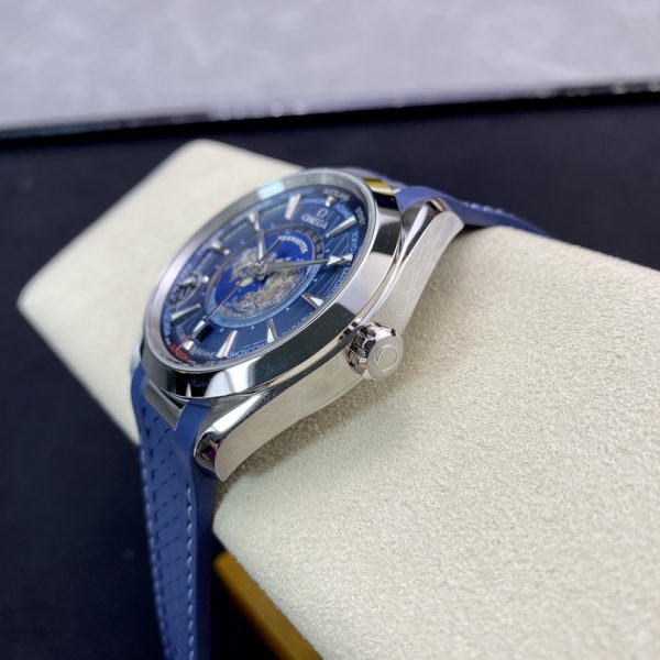VS Factory Omega Seamaster Aqua Terra Worldtimer 43mm Blue Dial (220.12.43.22.03.001) — detail view 6