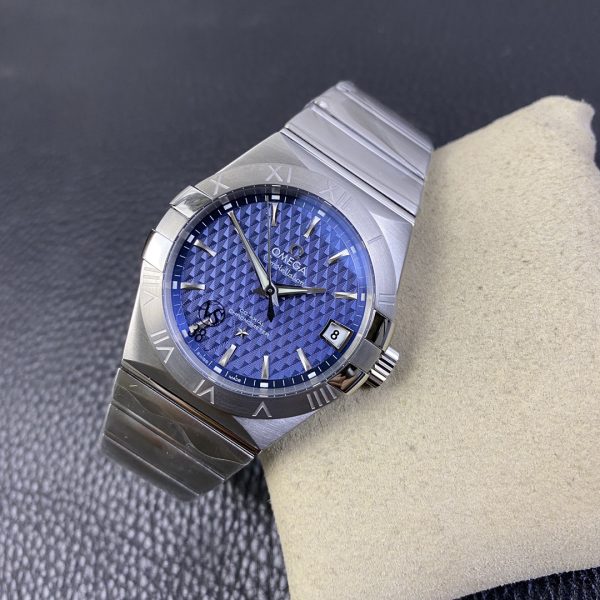 VS Factory Omega Constellation Co-Axial 38mm Blue Textured Dial (123.10.38.21.03.001) — detail view 6