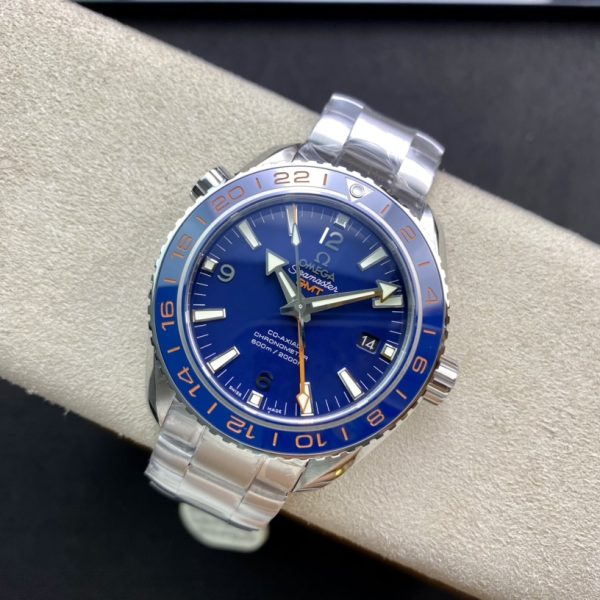 VS Factory Omega Seamaster Planet Ocean 600M GMT “GoodPlanet” Blue Dial Orange Aluminum GMT hand Blue… — detail view 6