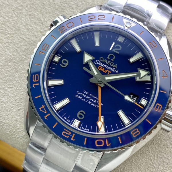 VS Factory Omega Seamaster Planet Ocean 600M GMT “GoodPlanet” Blue Dial Orange Aluminum GMT hand Blue… — detail view 3