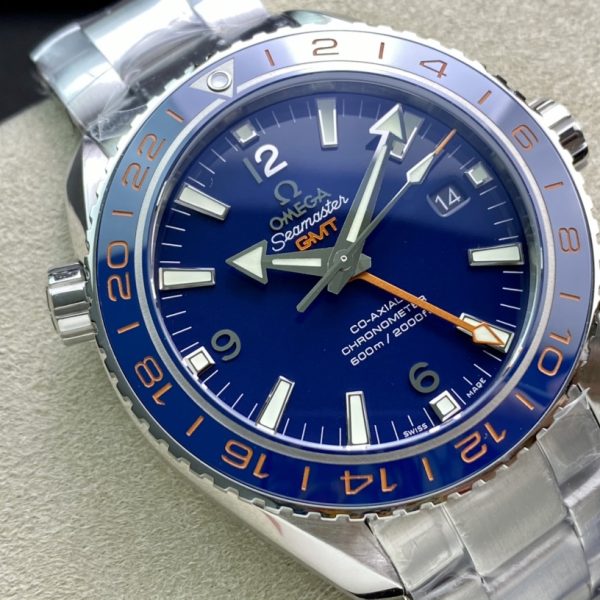 VS Factory Omega Seamaster Planet Ocean 600M GMT “GoodPlanet” Blue Dial Orange Aluminum GMT hand Blue… — detail view 2