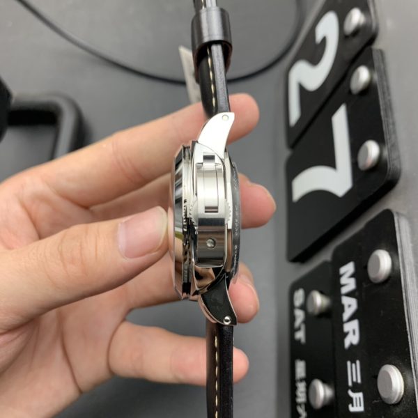 VS Factory Panerai Luminor Marina 1950 Matte Black Dial Luminous Arabic Numerals Black Calfskin Leather… — detail view 5