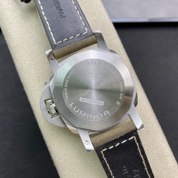 VS Factory Panerai Luminor Marina 42mm White Dial Luminous Arabic Numerals Green Leather Strap Smooth… — detail view 8