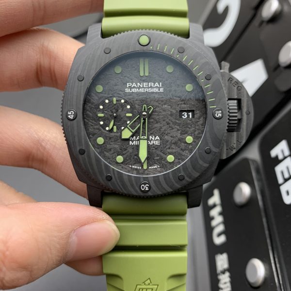 VS Factory Panerai Submersible Marina Militare Carbotech 47mm PAM00961 “COMSUBIN” — front product view