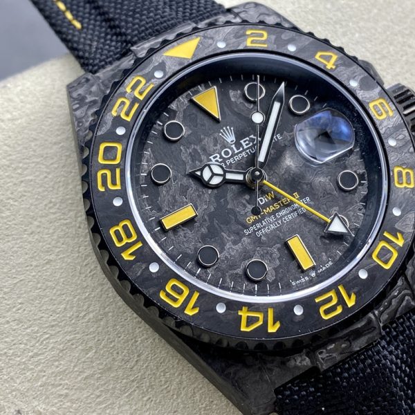VS Factory Rolex GMT-Master II “DiW Carbon Yellow” Forged Carbon Fiber (Custom Edition) — detail view 4