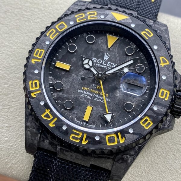 VS Factory Rolex GMT-Master II “DiW Carbon Yellow” Forged Carbon Fiber (Custom Edition) — detail view 3