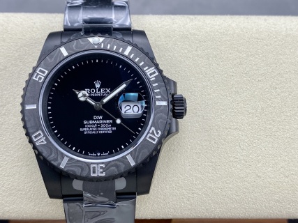 VS Factory Rolex Submariner Date “DiW Stealth Black” PVD & Carbon Bezel — front product view