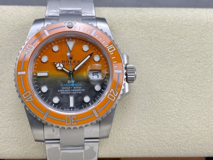 VS Factory Rolex Submariner Date “DiW Orange/Blue” Gradient Carbon Dial (Steel Edition) — front product view