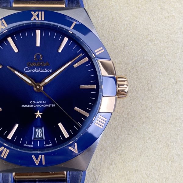 VS Factory Omega Constellation Master Chronometer 41mm Two-Tone Sedna Gold Blue Ceramic… — detail view 3