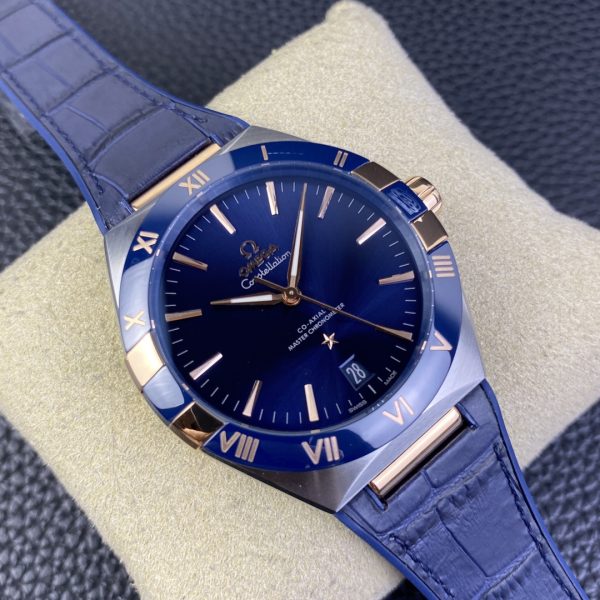 VS Factory Omega Constellation Master Chronometer 41mm Two-Tone Sedna Gold Blue Ceramic… — detail view 5