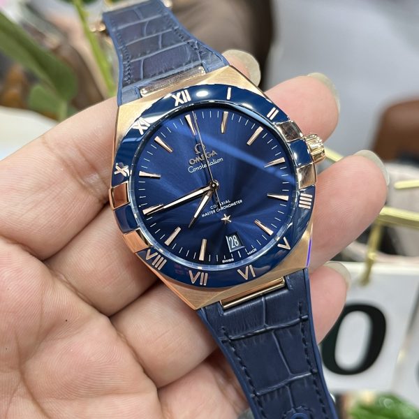 VS Factory Omega Constellation 41mm 18K Sedna Gold Blue Ceramic Bezel (131.63.41.21.03.001) — detail view 5