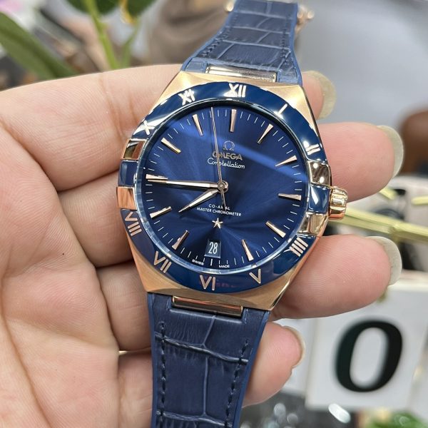 VS Factory Omega Constellation 41mm 18K Sedna Gold Blue Ceramic Bezel (131.63.41.21.03.001) — detail view 4
