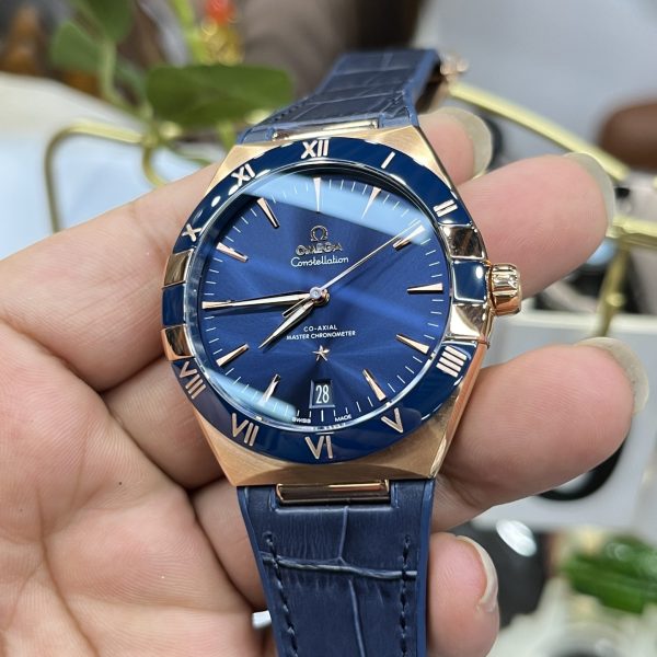 VS Factory Omega Constellation 41mm 18K Sedna Gold Blue Ceramic Bezel (131.63.41.21.03.001) — detail view 2