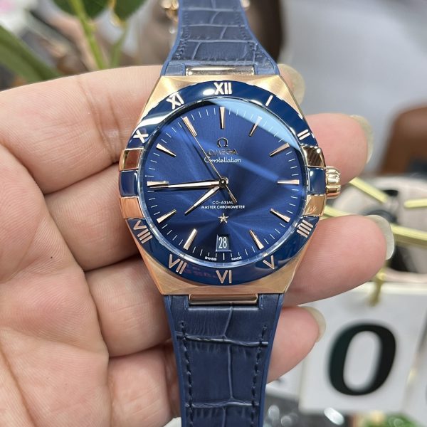 VS Factory Omega Constellation 41mm 18K Sedna Gold Blue Ceramic Bezel (131.63.41.21.03.001) — detail view 1