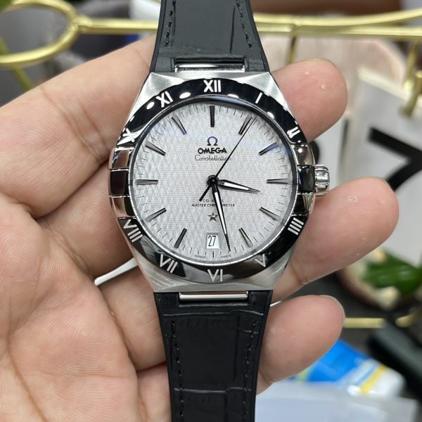 VS Factory Omega Constellation 41mm Steel Black Ceramic Bezel Silver Silk Dial (131.33.41.21.06.001) — front product view