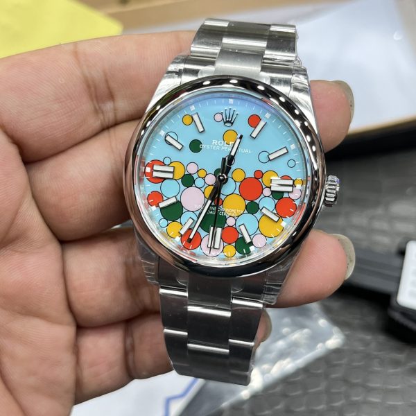 VS Factory Rolex Oyster Perpetual 41mm “Celebration Bubble” Motif Dial Smooth Bezel Oyster Bracelet… — detail view 3