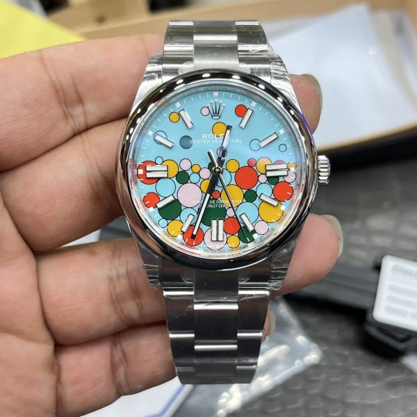 VS Factory Rolex Oyster Perpetual 41mm “Celebration Bubble” Motif Dial Smooth Bezel Oyster Bracelet… — detail view 1