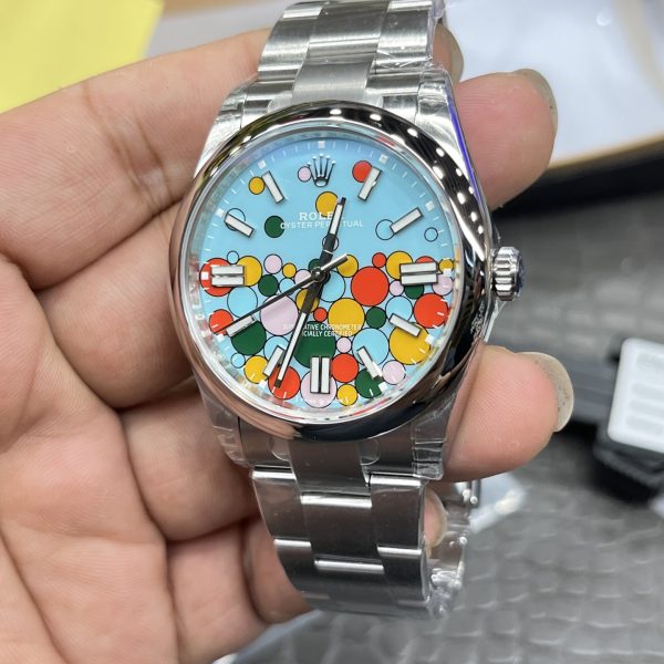 VS Factory Rolex Oyster Perpetual 41mm “Celebration Bubble” Motif Dial Smooth Bezel Oyster Bracelet… — detail view 2