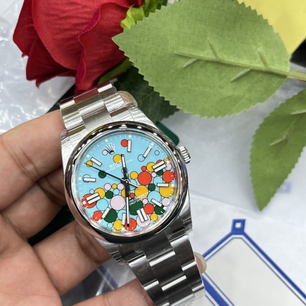 VS Factory Rolex Oyster Perpetual 41mm “Celebration Bubble” Motif Dial Smooth Bezel Oyster Bracelet… — detail view 5