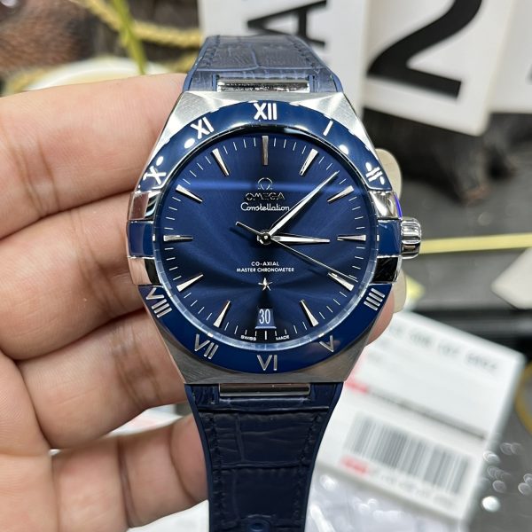 VS Factory Omega Constellation 41mm Steel Blue Ceramic Bezel (131.33.41.21.03.001) — front product view